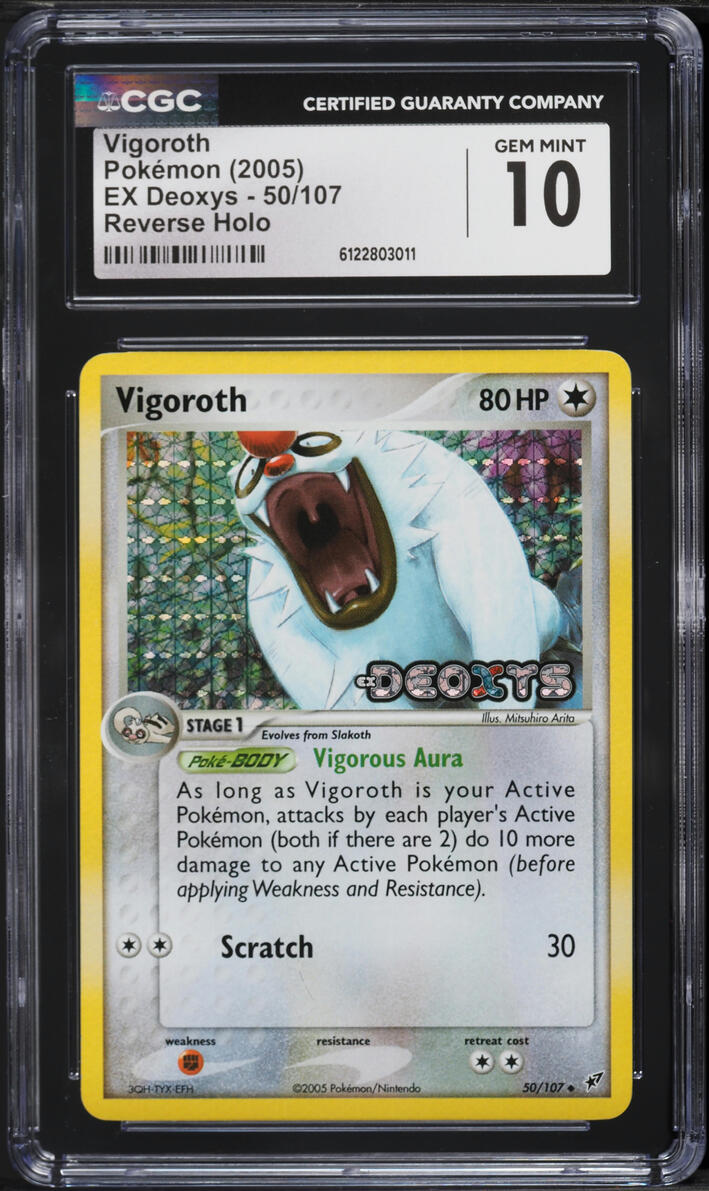 2005 Pokemon EX Deoxys Reverse Holo Vigoroth #50 CGC 10 GEM MINT