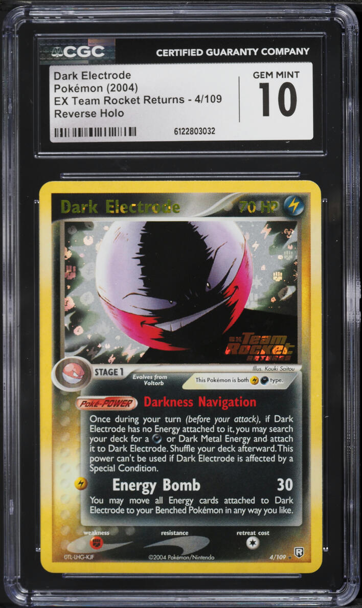 2004 Pokemon EX Team Rocket Returns Reverse Holo Dark Electrode #4 CGC 10 GEM MINT