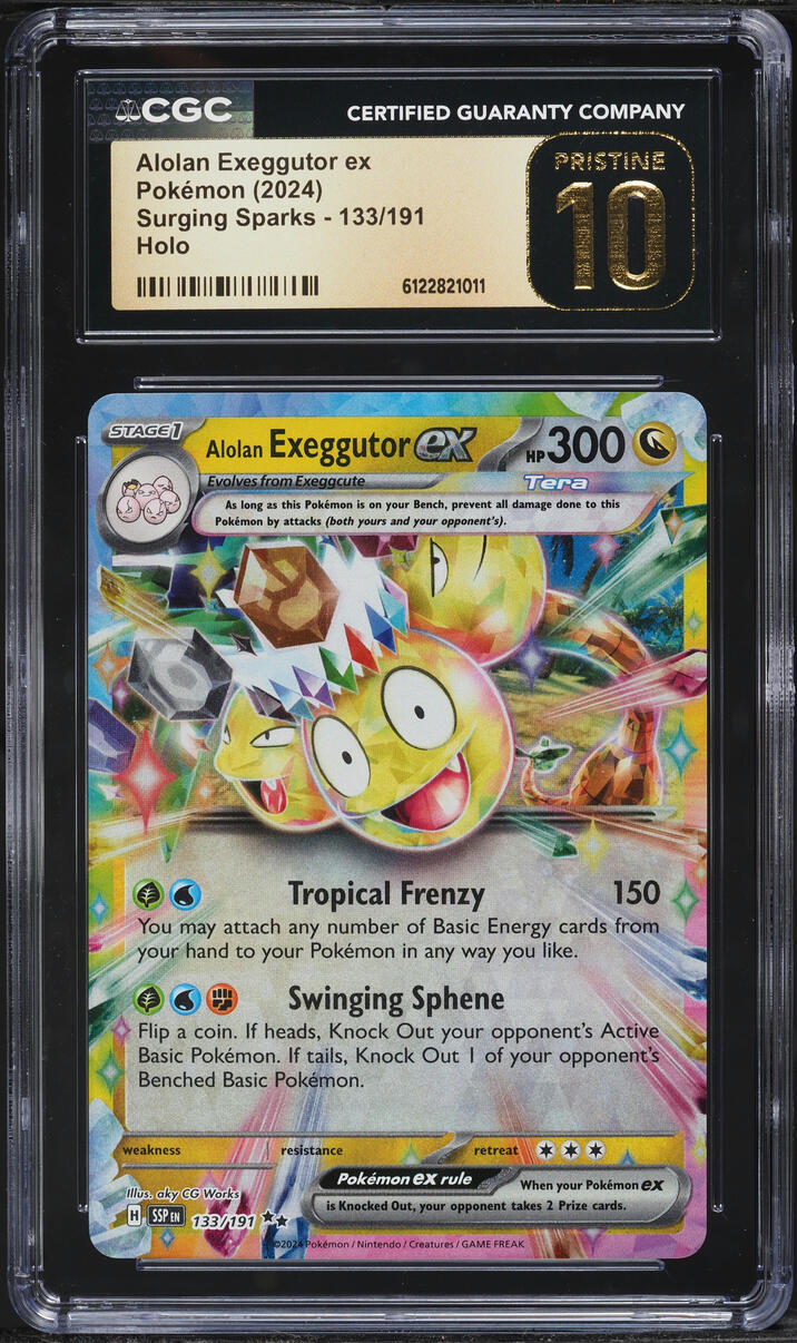2024 Pokemon Scarlet & Violet Surging Sparks Holo Alolan Exeggutor ex #133 CGC 10 PRISTINE