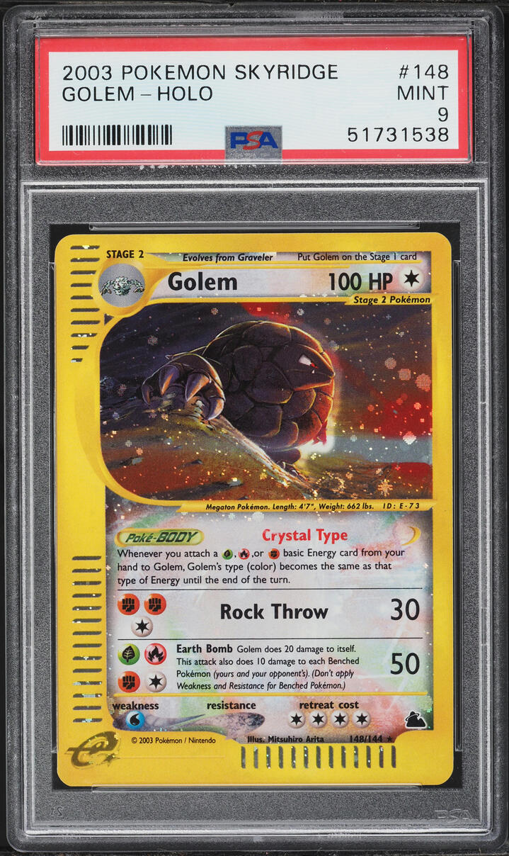 2003 Pokemon Skyridge Holo Golem #148 PSA 9 MINT