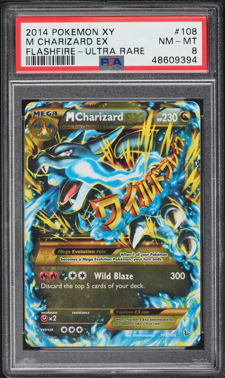 2014 Pokemon XY Flashfire Full Art M Charizard EX #108 PSA 8 NM-MT