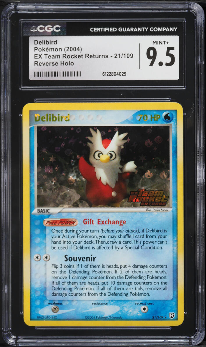 2004 Pokemon EX Team Rocket Returns Reverse Holo Delibird #21 CGC 9.5 MINT+