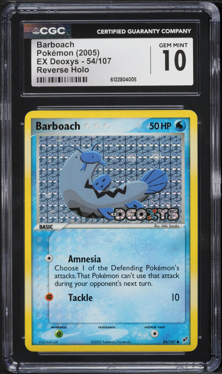 2005 Pokemon EX Deoxys Reverse Holo Barboach #54 CGC 10 GEM MINT
