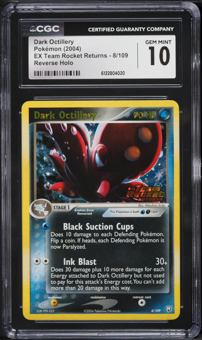 2004 Pokemon EX Team Rocket Returns Reverse Holo Dark Octillery #8 CGC 10 GEM MINT