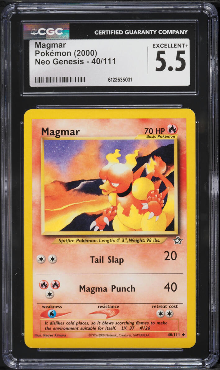 2000 Pokemon Neo Genesis Magmar #40 CGC 5.5 EX+