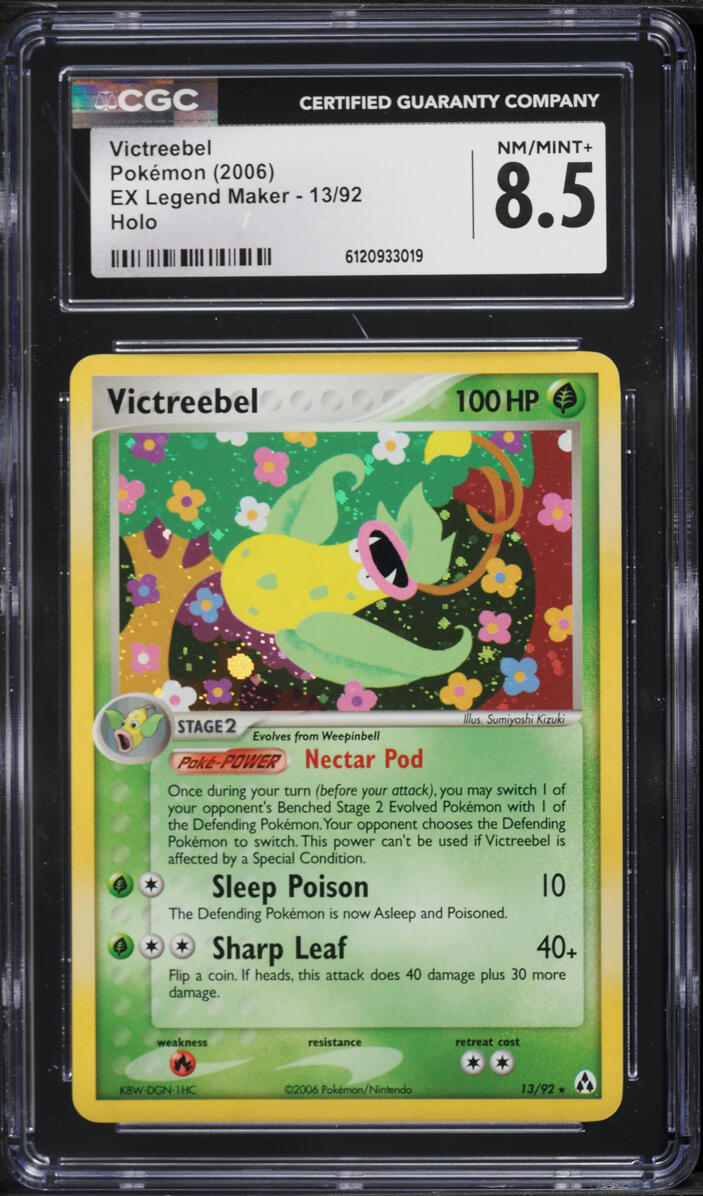 2006 Pokemon EX Legend Maker Holo Victreebel #13 CGC 8.5 NM-MT+