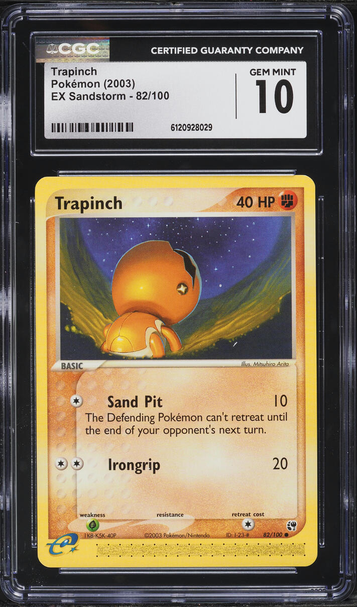 2003 Pokemon EX Sandstorm Trapinch #82 CGC 10 GEM MINT