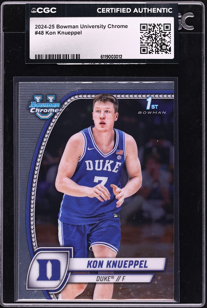 2024 Bowman Chrome University Kon Knueppel ROOKIE #48 CGC AUTH