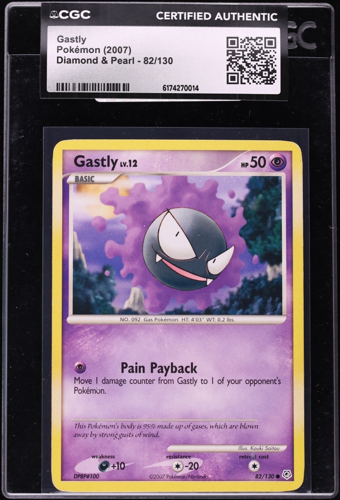 2007 Pokemon Diamond & Pearl Gastly #82 CGC AUTH