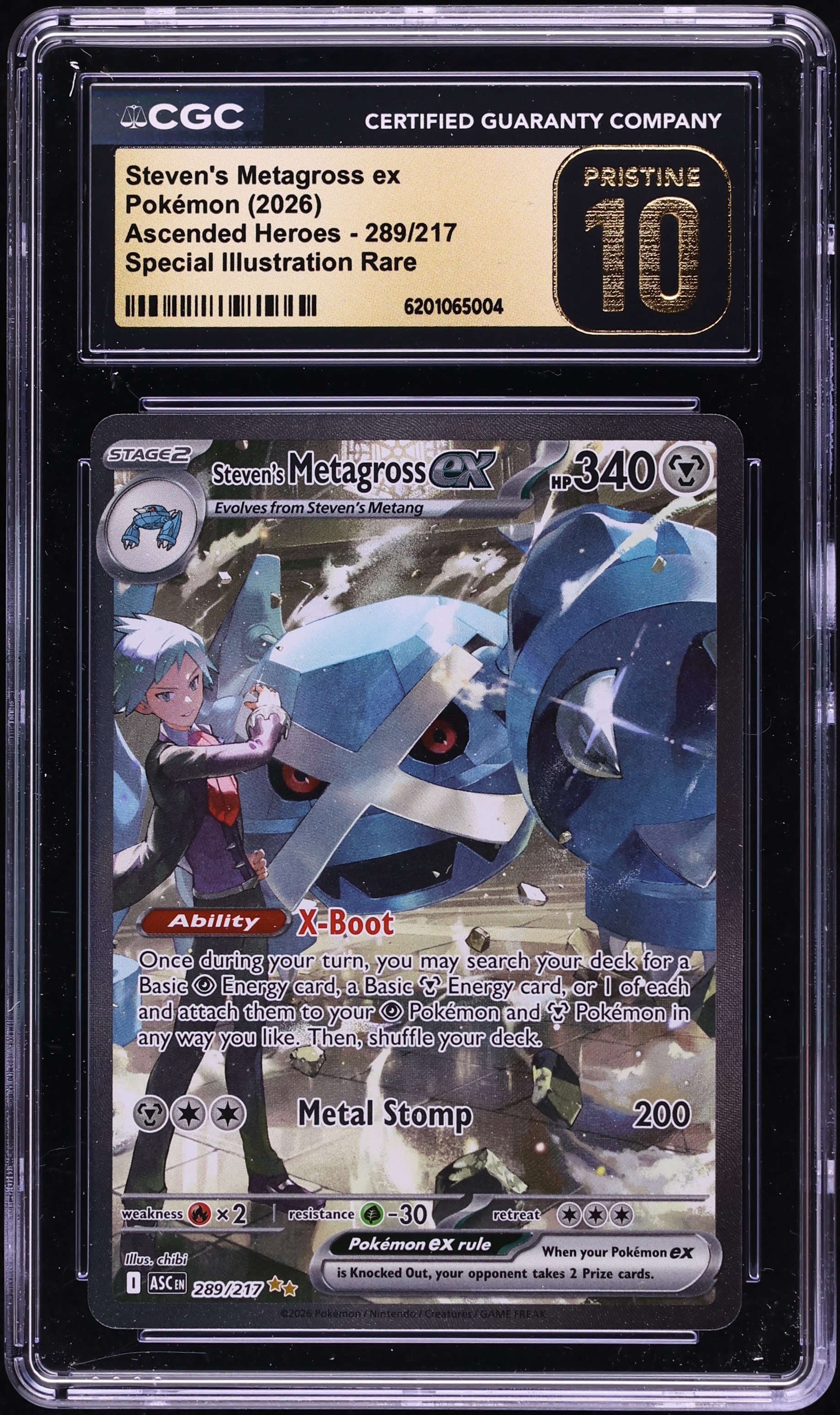 2026 Pokemon Mega Evolution Ascended Heroes SIR Steven's Metagross Ex #289 CGC 10 PRISTINE
