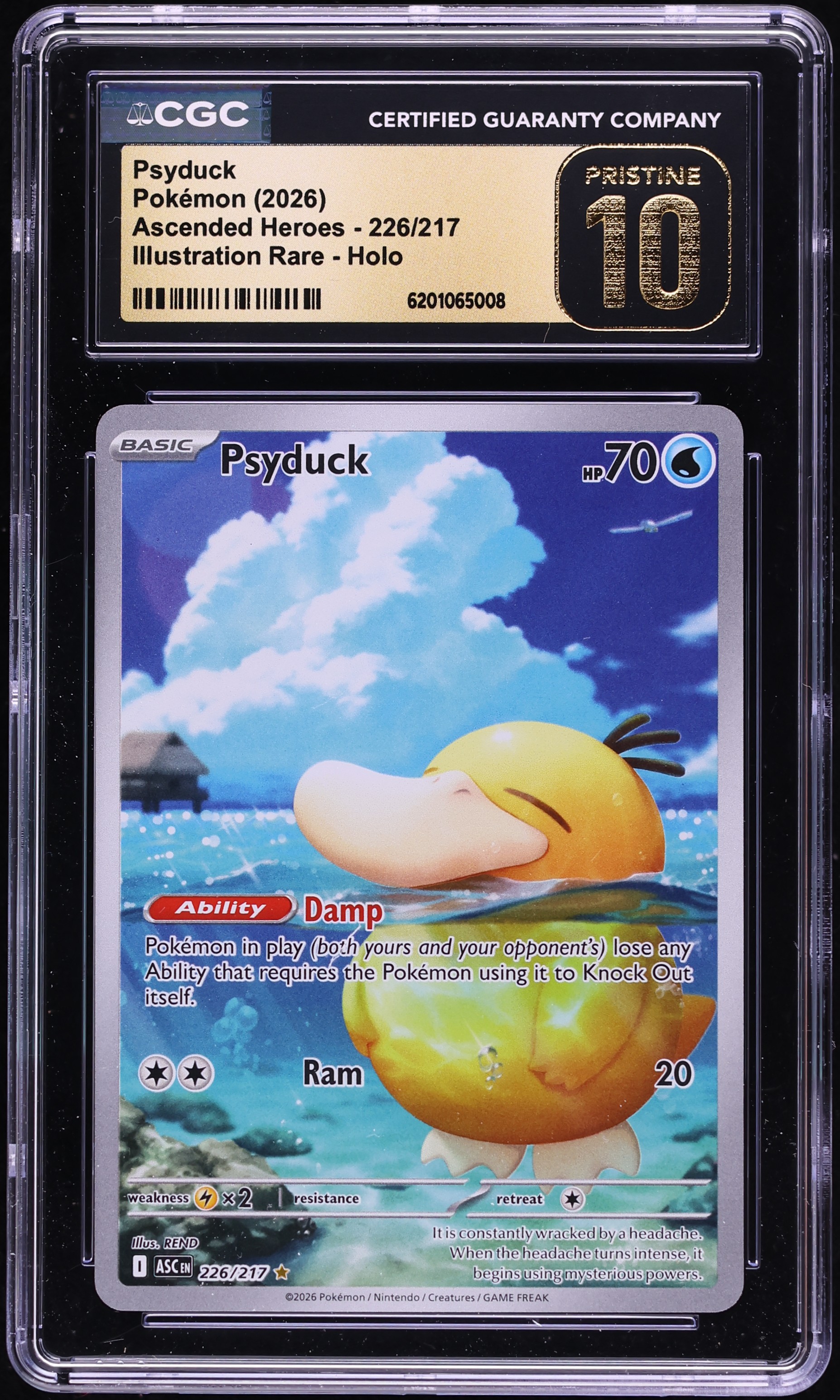 2026 Pokemon Mega Evolution Ascended Heroes IR Psyduck #226 CGC 10 PRISTINE
