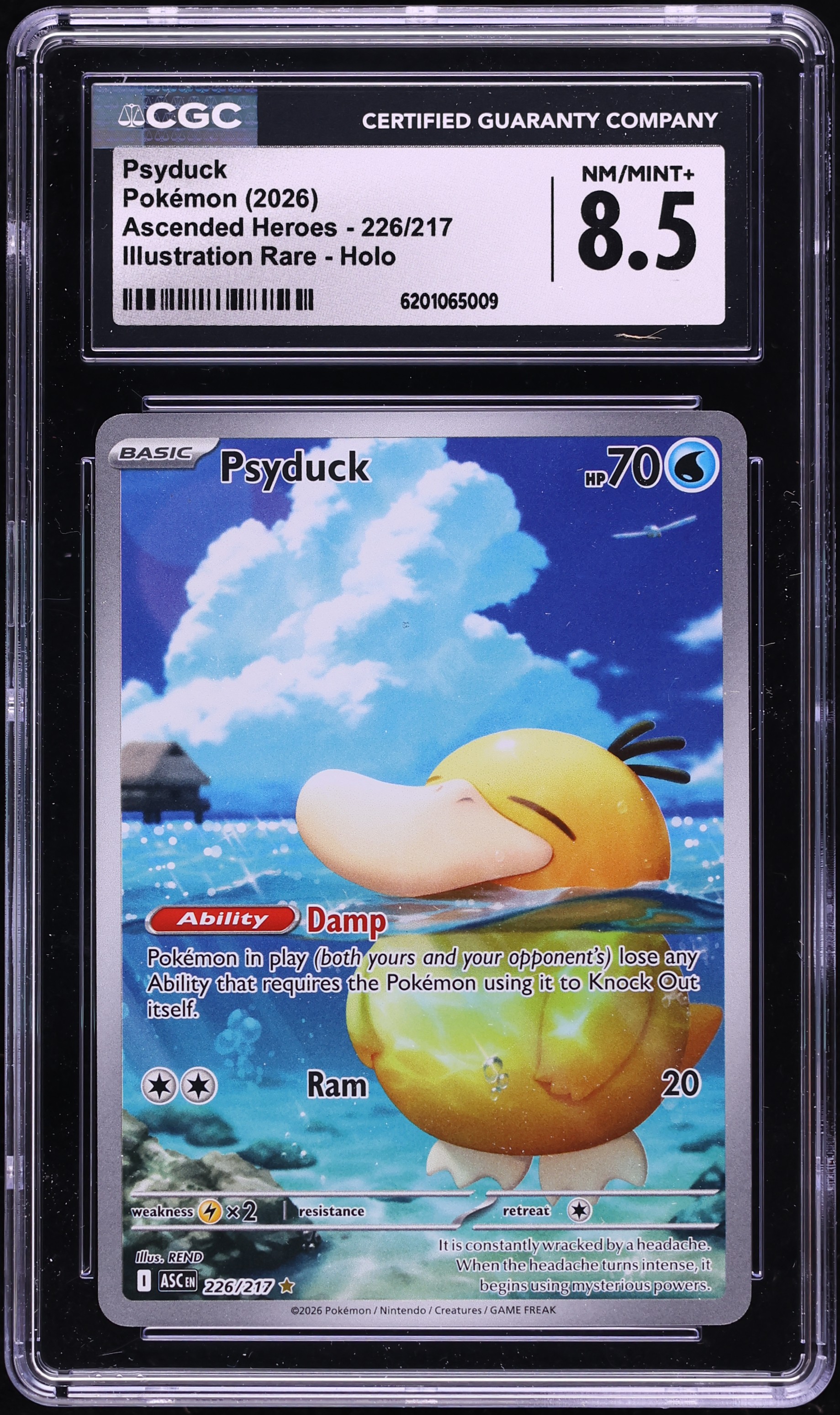 2026 Pokemon Mega Evolution Ascended Heroes IR Psyduck #226 CGC 8.5 NM-MT+