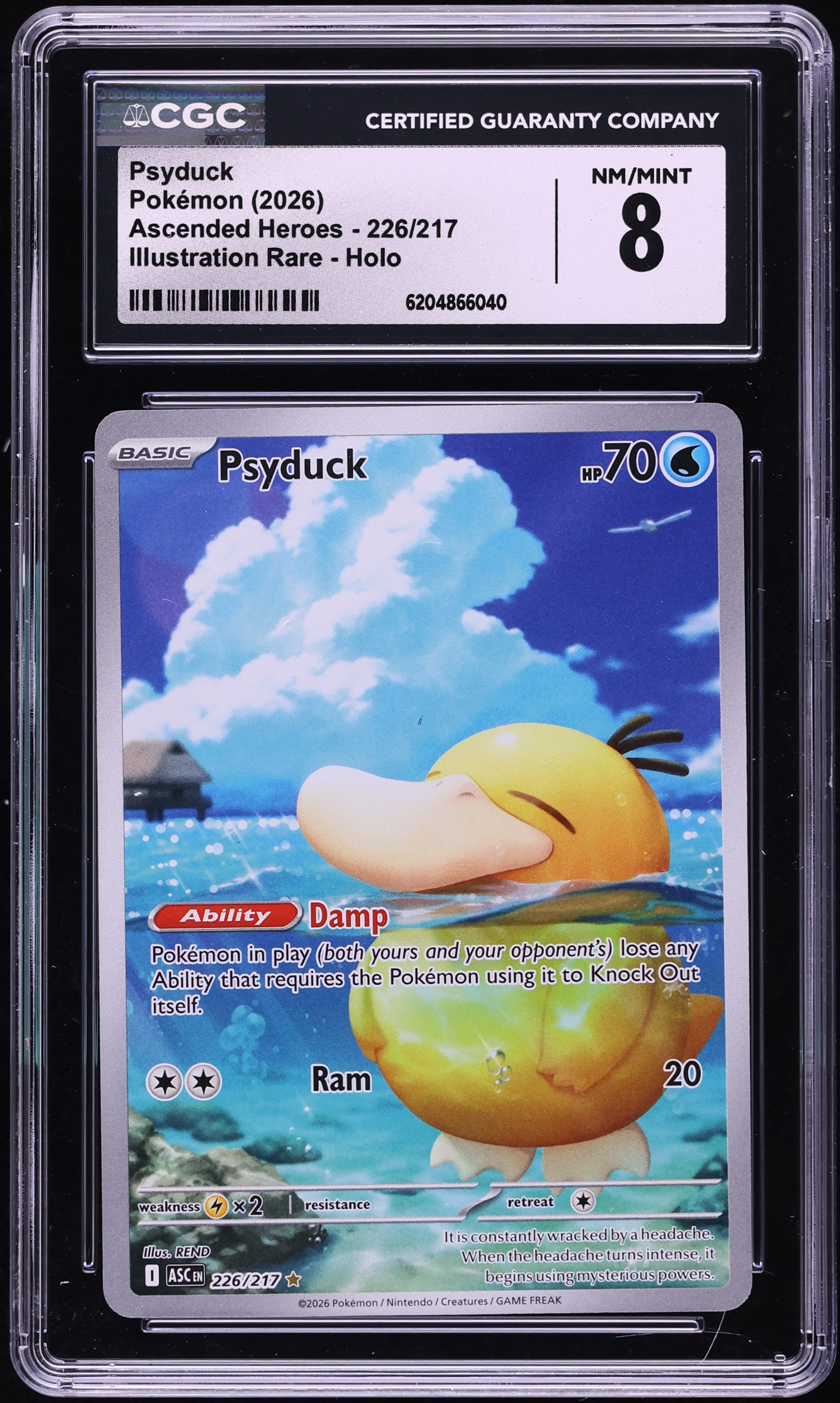 2026 Pokemon Mega Evolution Ascended Heroes IR Psyduck #226 CGC 8 NM-MT