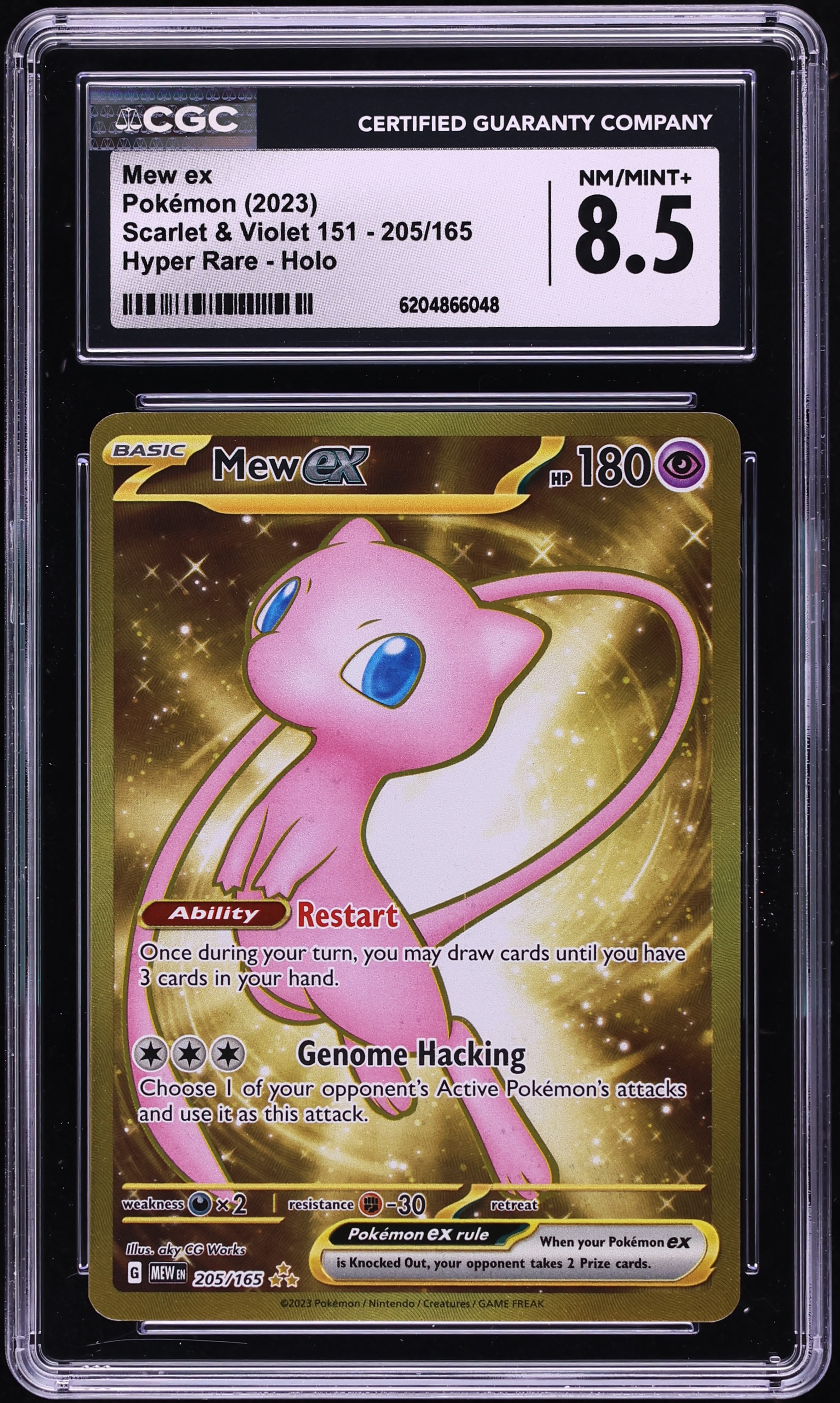 2023 Pokemon Scarlet & Violet 151 Gold Rare Mew EX #205 CGC 8.5 NM-MT+