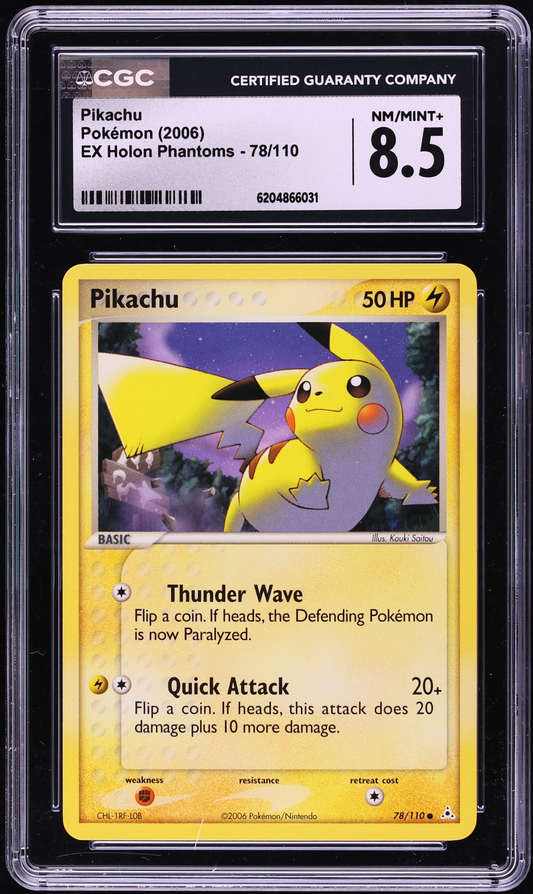 2006 Pokemon EX Holon Phantoms Pikachu #78 CGC 8.5 NM-MT+