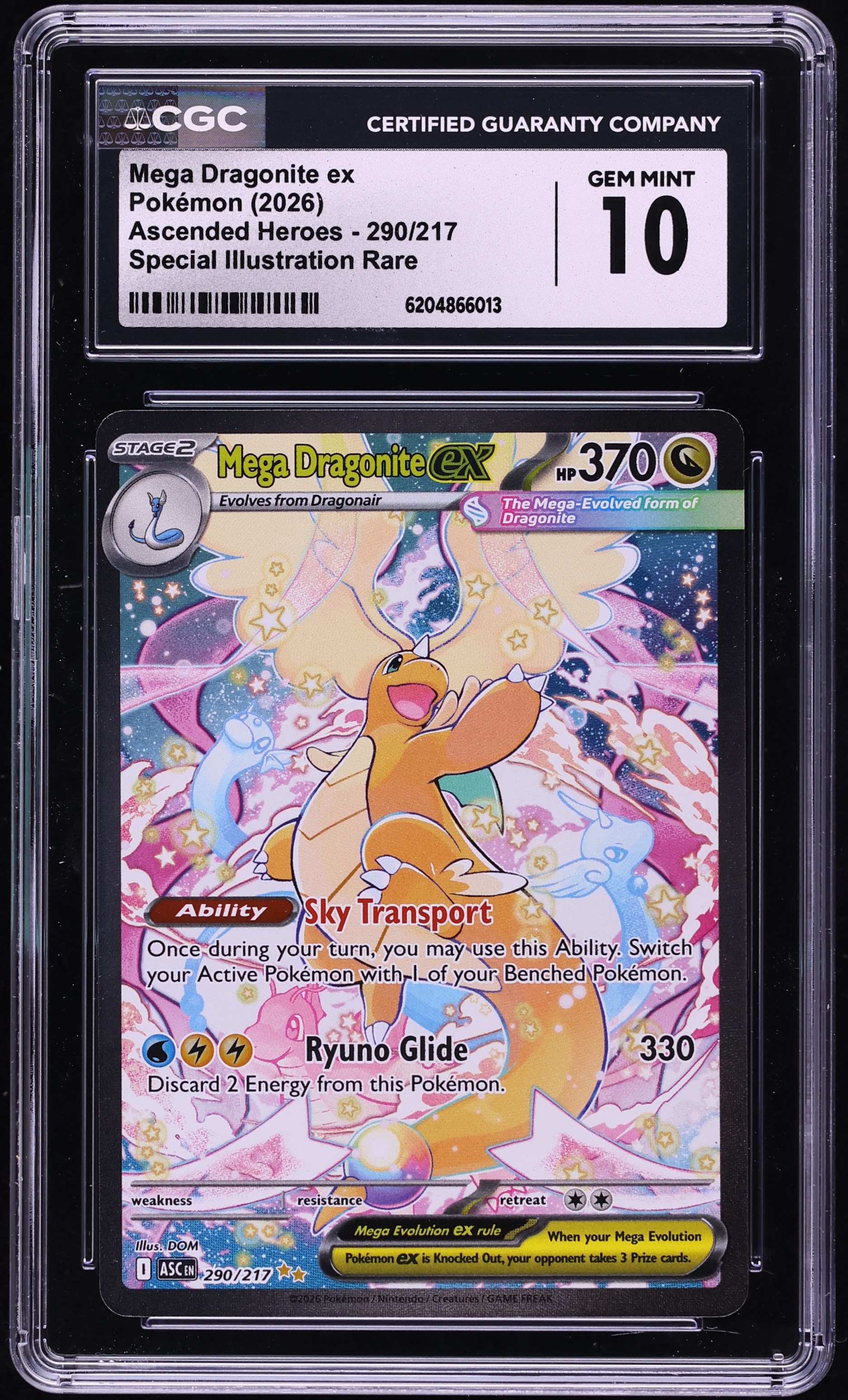 2026 Pokemon Mega Evolution Ascended Heroes SIR Mega Dragonite Ex #290 CGC 10 GEM MINT