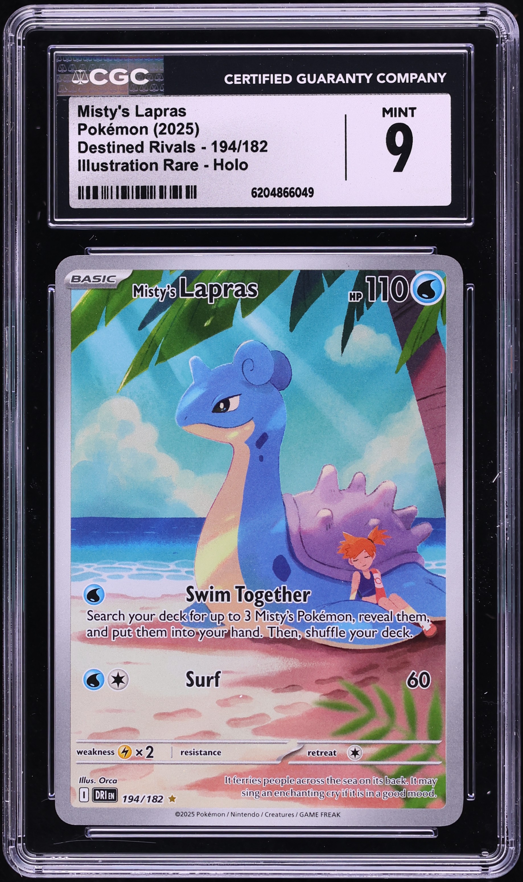2025 Pokemon Scarlet & Violet Destined Rivals IR Misty's Lapras #194 CGC 9 MINT
