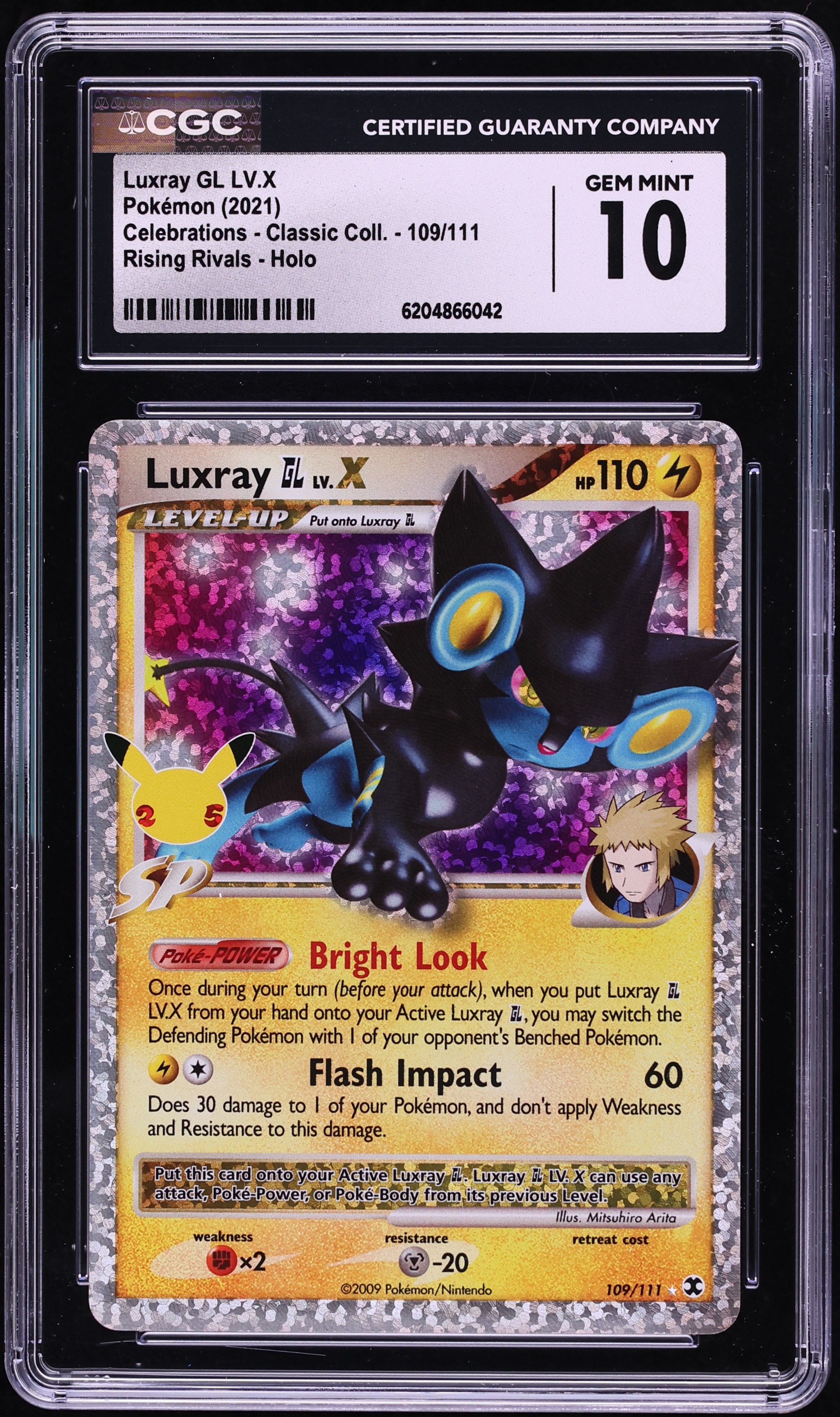 2021 Pokemon SWSH Celebrations Classic Collection Holo Luxray GL LV.X #109 CGC 10 GEM MINT