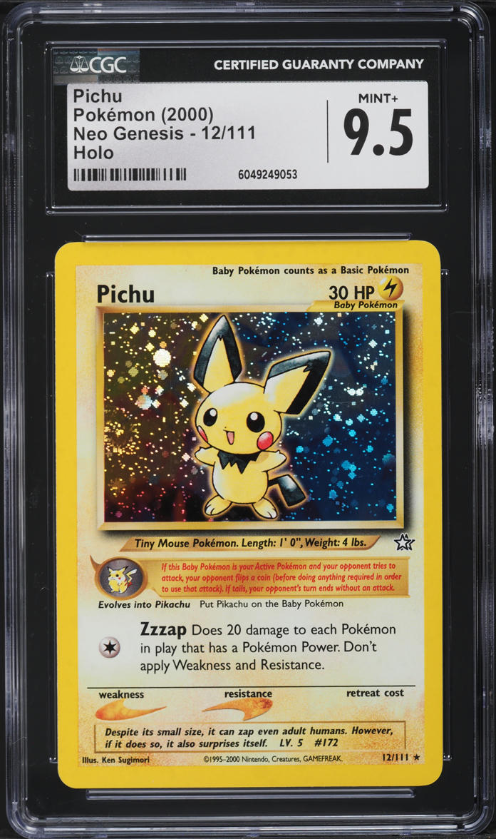 2000 Pokemon Neo Genesis Holo Pichu #12 CGC 9.5 MINT+