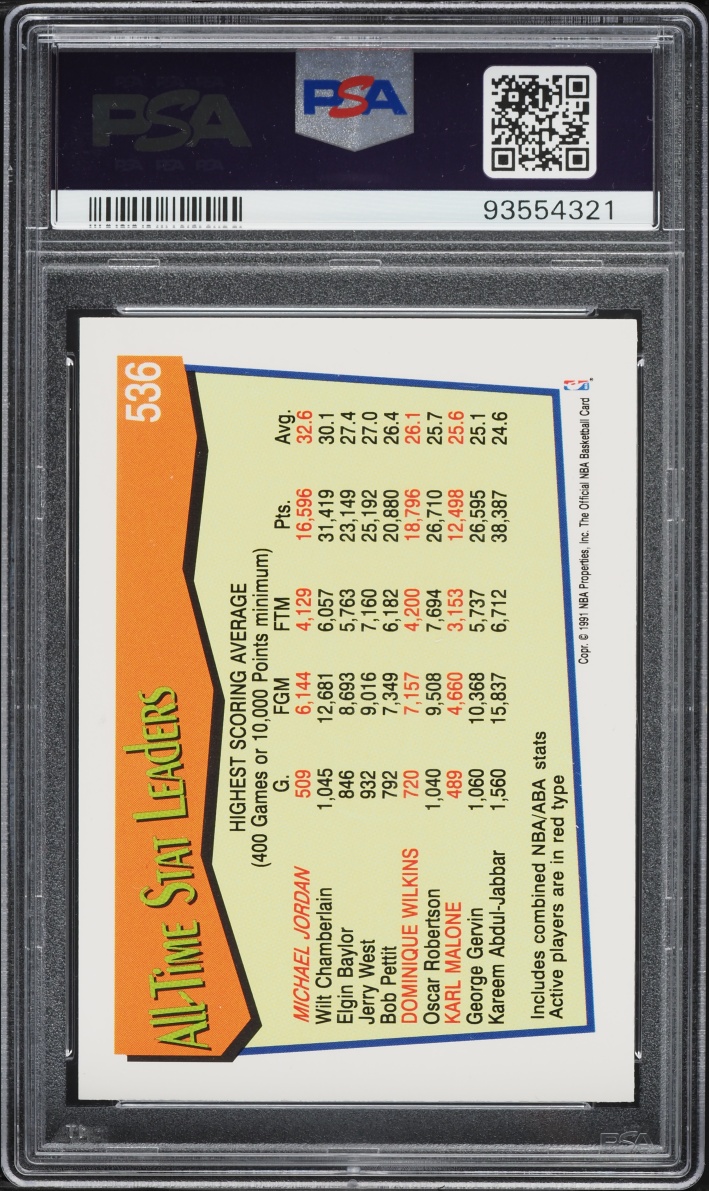 1991 Hoops Michael Jordan #536 PSA 9 MINT