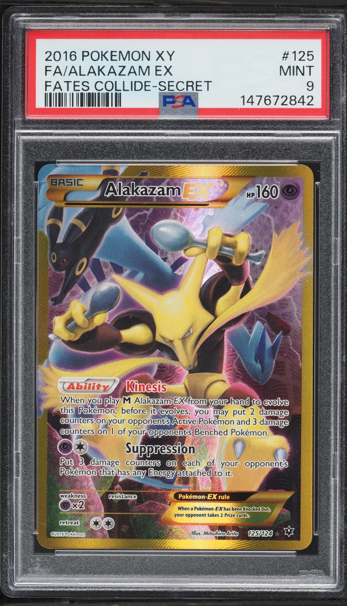 2016 Pokemon XY Fates Collide Full Art Alakazam EX #125 PSA 9 MINT