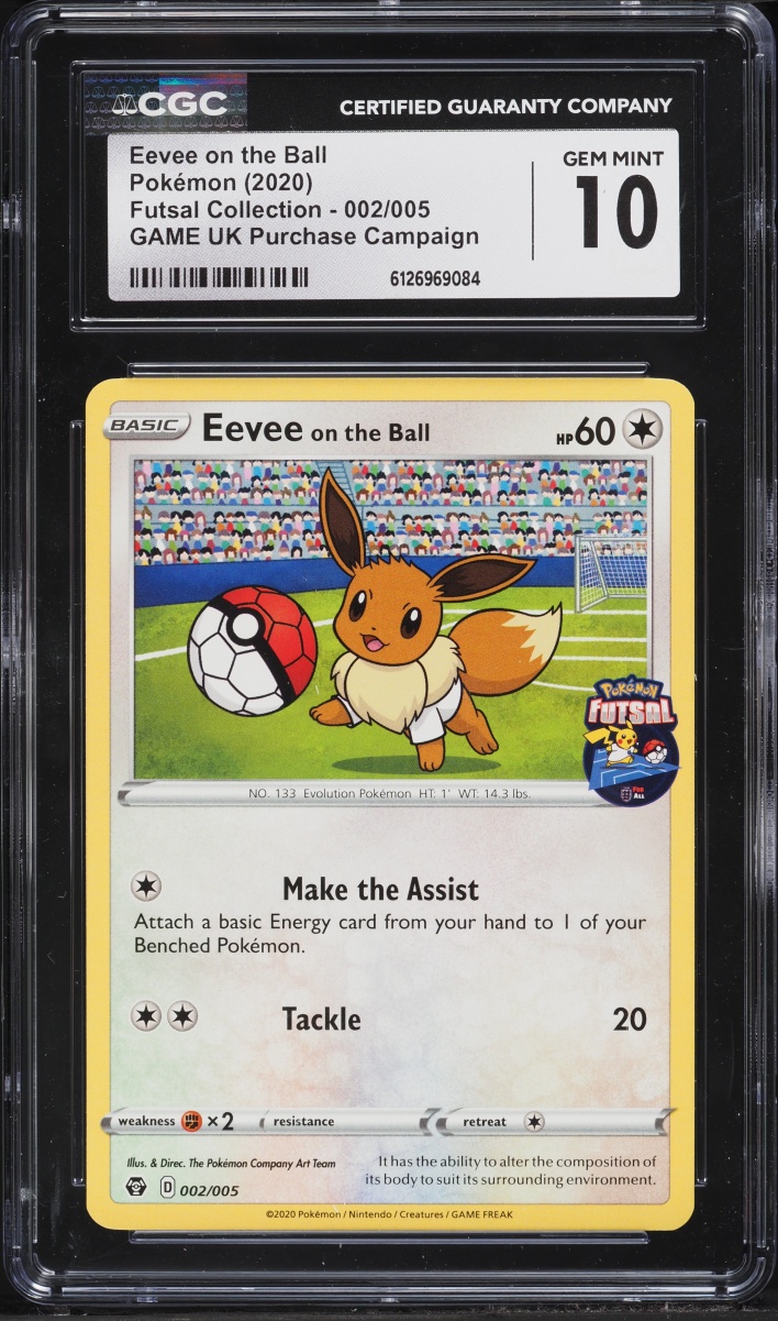 2020 Pokemon SWSH Futsal Collection Game UK Purchase Error Eevee On The Ball #2 CGC 10 GEM MINT