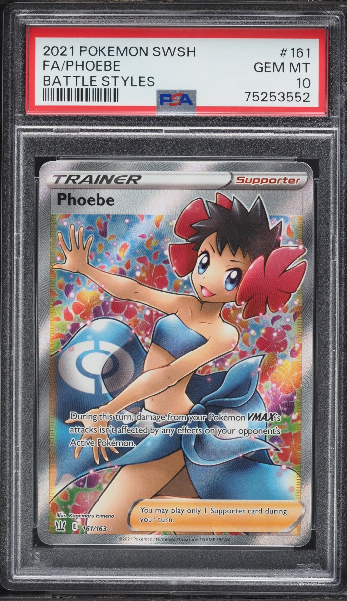 2021 Pokemon Sword & Shield Battle Styles Full Art Phoebe #161 PSA 10 GEM MINT