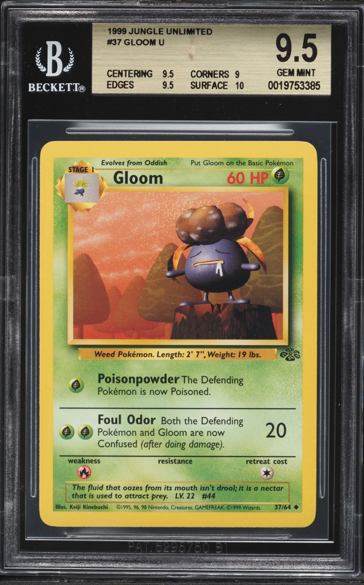 1999 Pokemon Jungle Gloom #37 BGS 9.5 GEM MINT