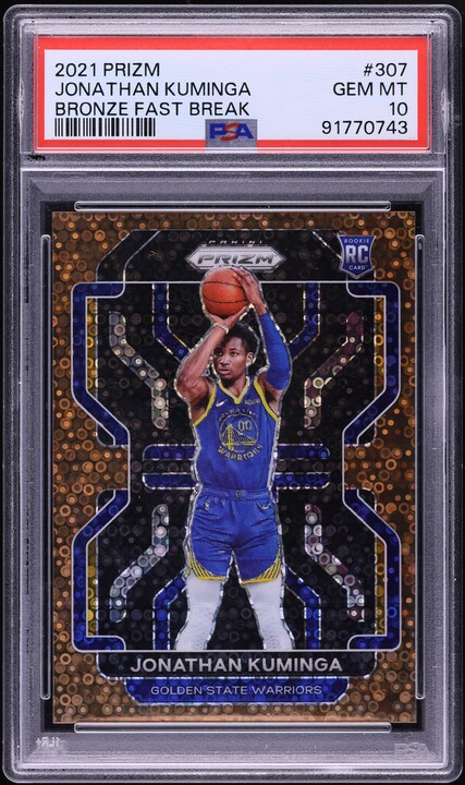 2021 Select Signatures Gold Prizm Jonathan Kuminga ROOKIE AUTO /10