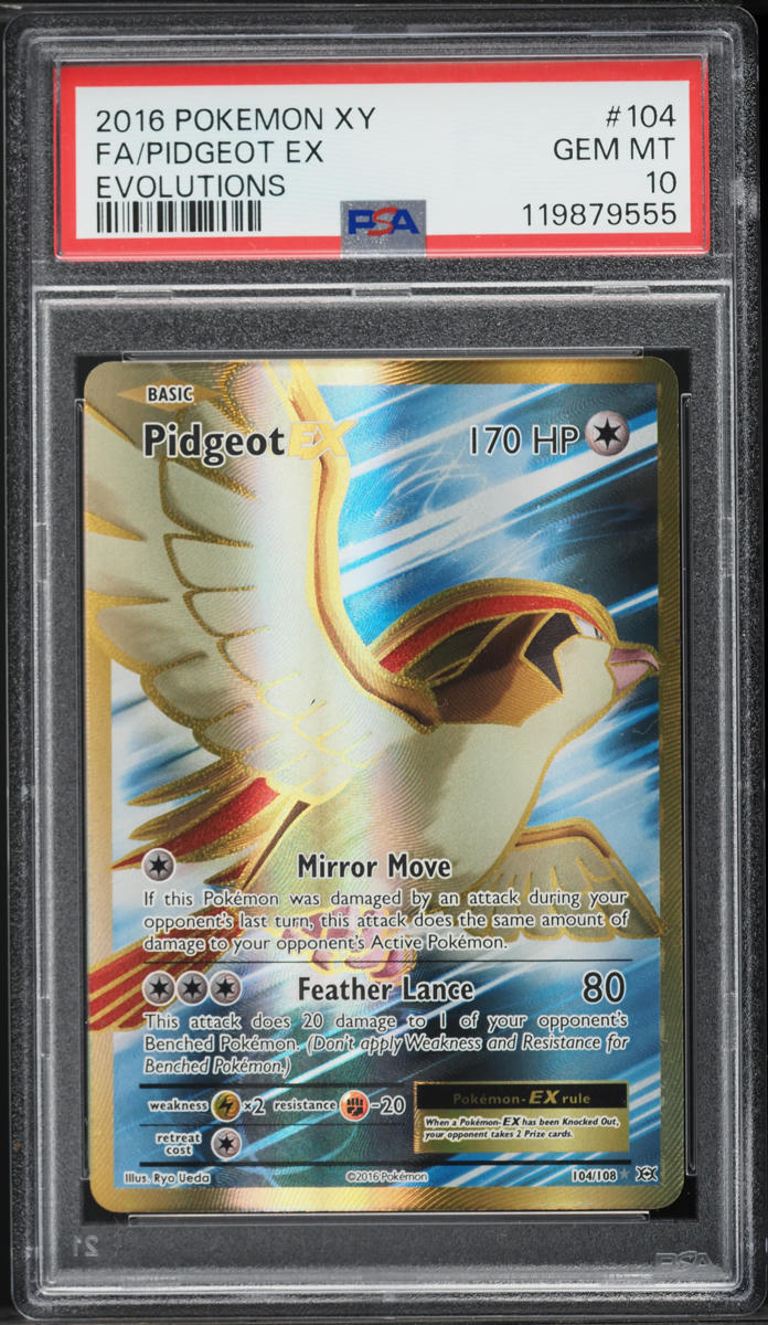 2016 Pokemon XY Evolutions Full Art Pidgeot EX #104 PSA 10 GEM MINT