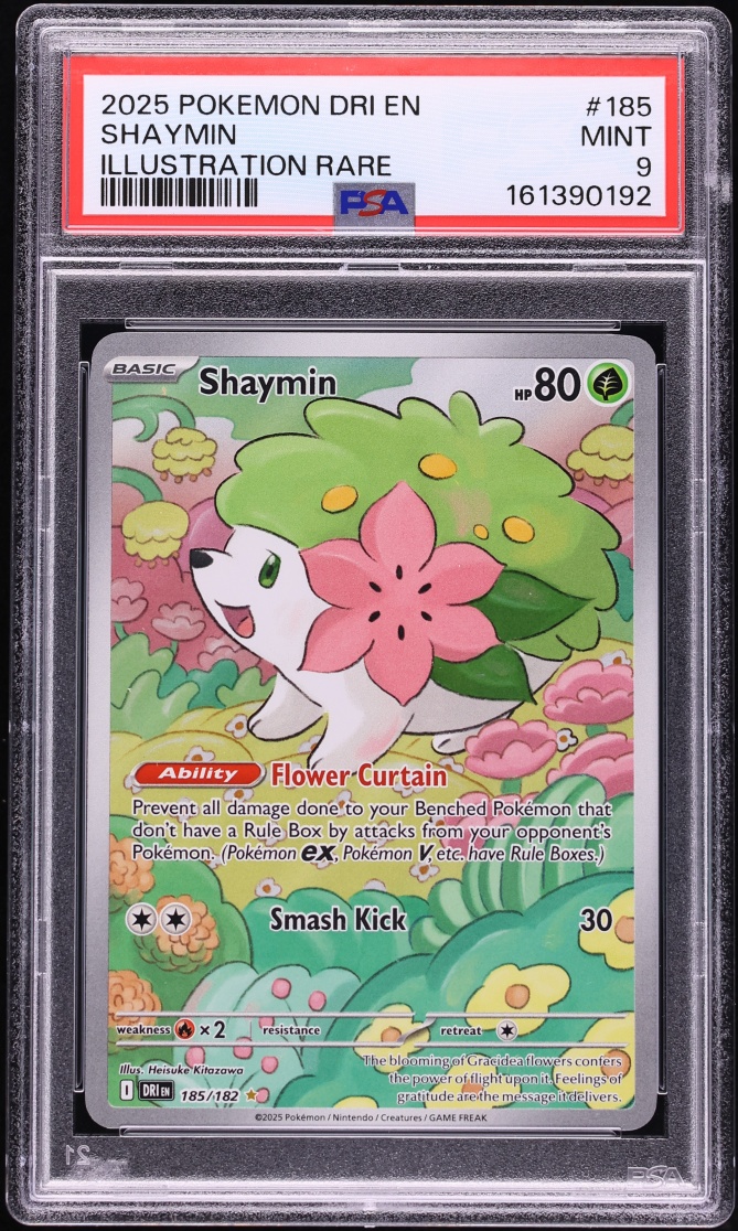 2025 Pokemon Scarlet & Violet Destined Rivals IR Shaymin #185 PSA 9 MINT
