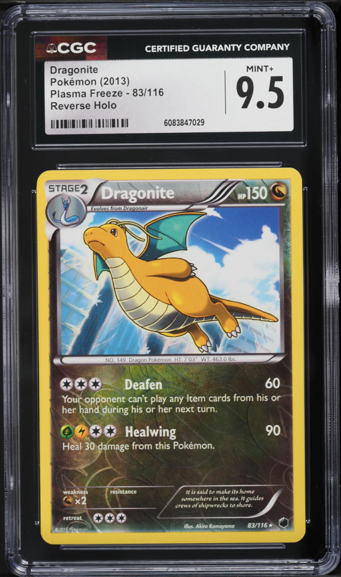 2013 Pokemon BW Plasma Freeze Reverse Holo Dragonite #83 CGC 9.5 MINT+