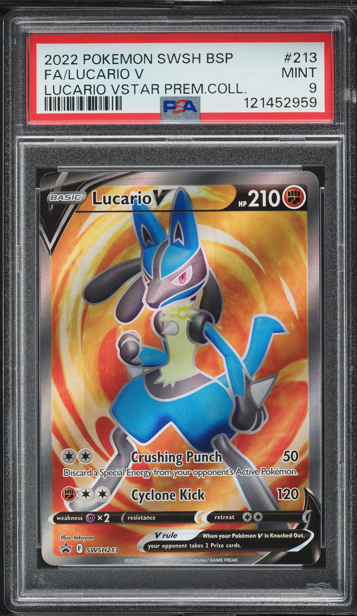 2022 Pokemon SWSH Black Star Promo Premium Collection Lucario V #213 PSA 9 MINT