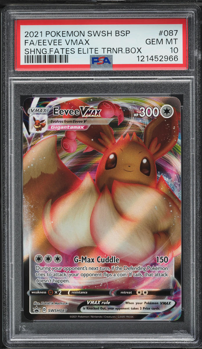 2021 Pokemon SWSH Shining Fates ETB Full Art Eevee VMAX #87 PSA 10 GEM MINT