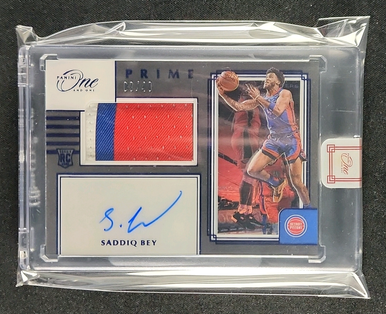 2020 Panini One & One Prime Blue Saddiq Bey ROOKIE PATCH AUTO /49 MBA AUTH