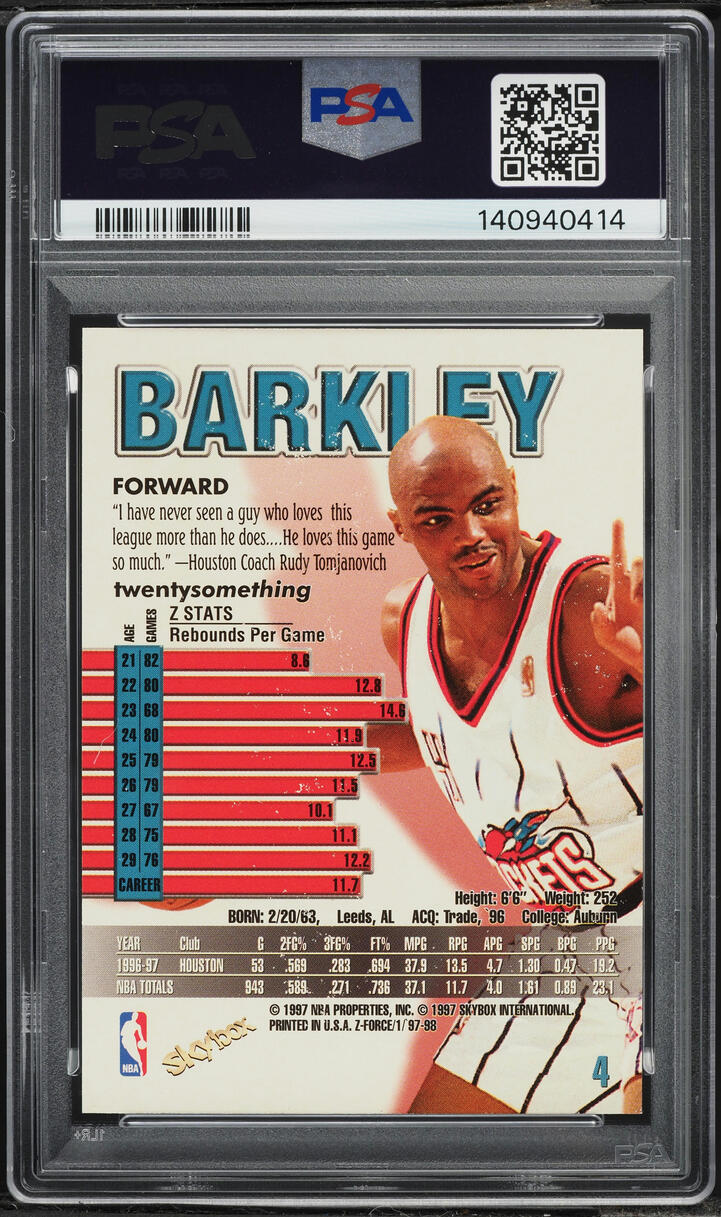 1997 Skybox Z-Force Charles Barkley #4 PSA 7 NRMT