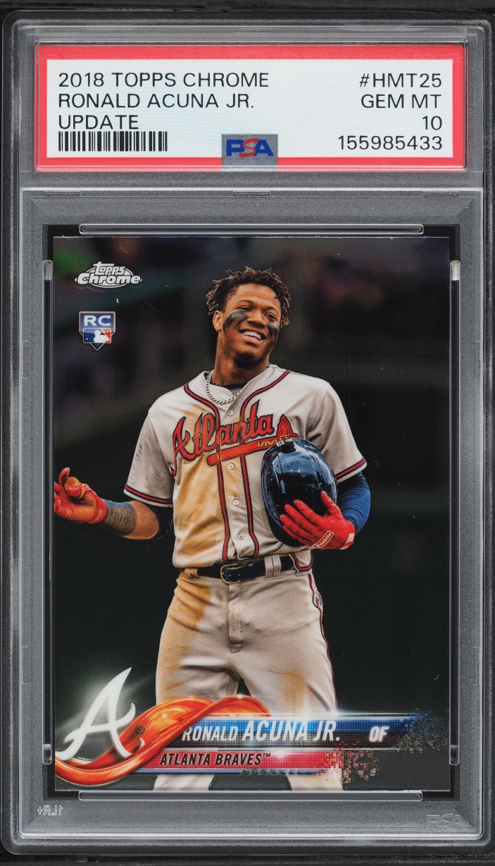 2018 Topps Chrome Update Ronald Acuna Jr. ROOKIE #HMT25 PSA 10 GEM MINT
