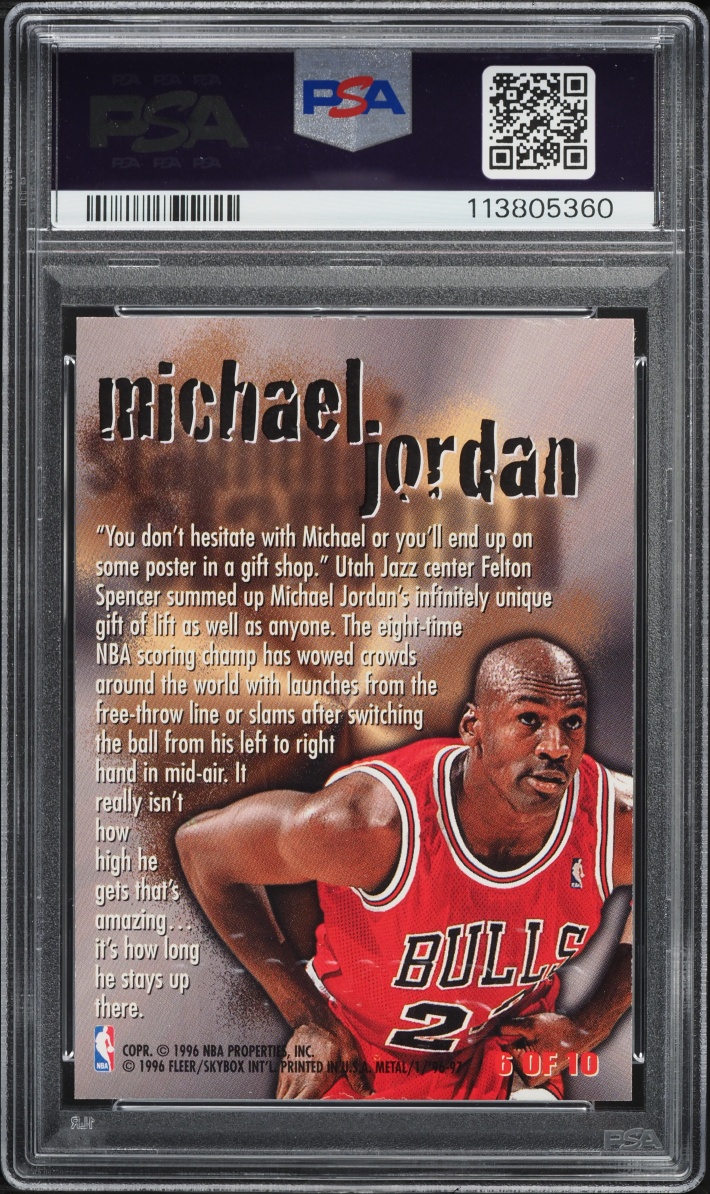 1996 Metal Steel Slammin' Michael Jordan #6 PSA 10 GEM MINT