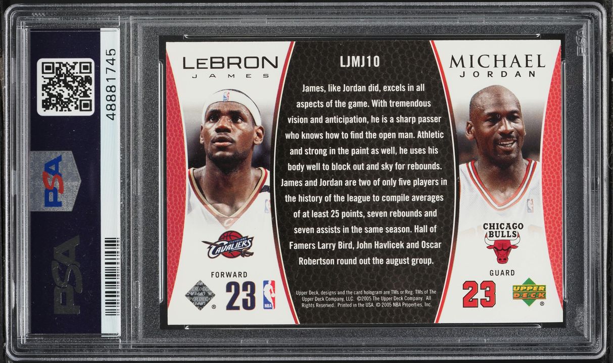 2005 Upper Deck Bonus Pack LeBron James Michael Jordan #LJMJ10 PSA 10 GEM MINT
