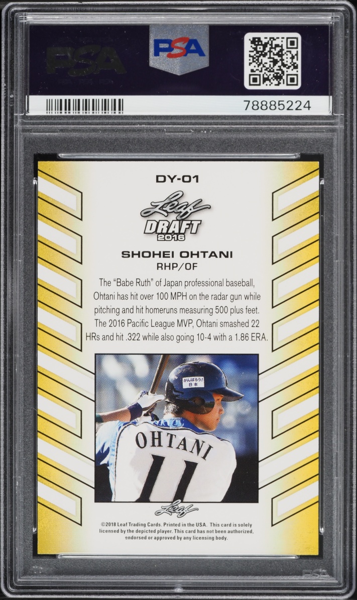 2018 Leaf Draft Year Shohei Ohtani ROOKIE #DY-01 PSA 9 MINT