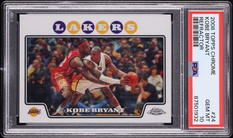 2008 Topps Chrome Gold Refractor Kobe Bryant w/ LeBron James /50