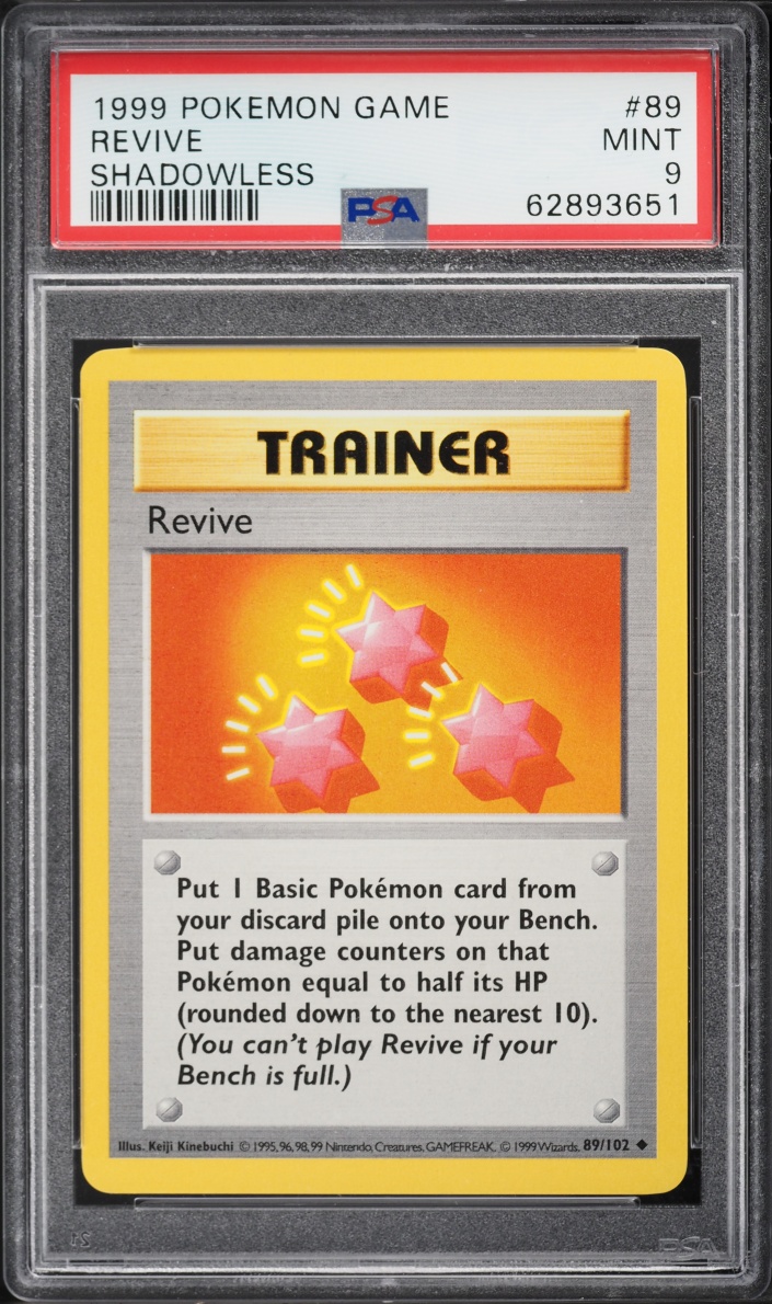 1999 Pokemon Base Set Shadowless Revive #89 PSA 9 MINT