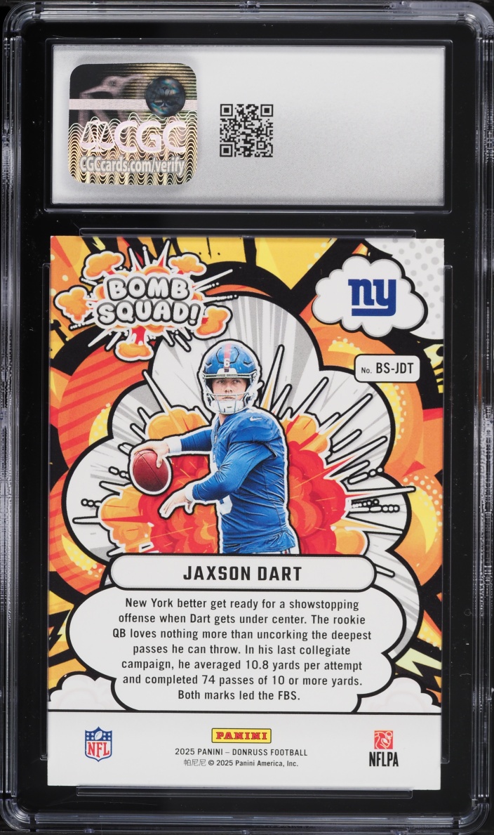 2025 Donruss Bomb Squad Jaxson Dart ROOKIE #BS-JDT CGC 9 MINT
