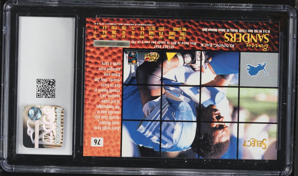 1996 Select Football Barry Sanders #76 CGC 10 GEM MINT