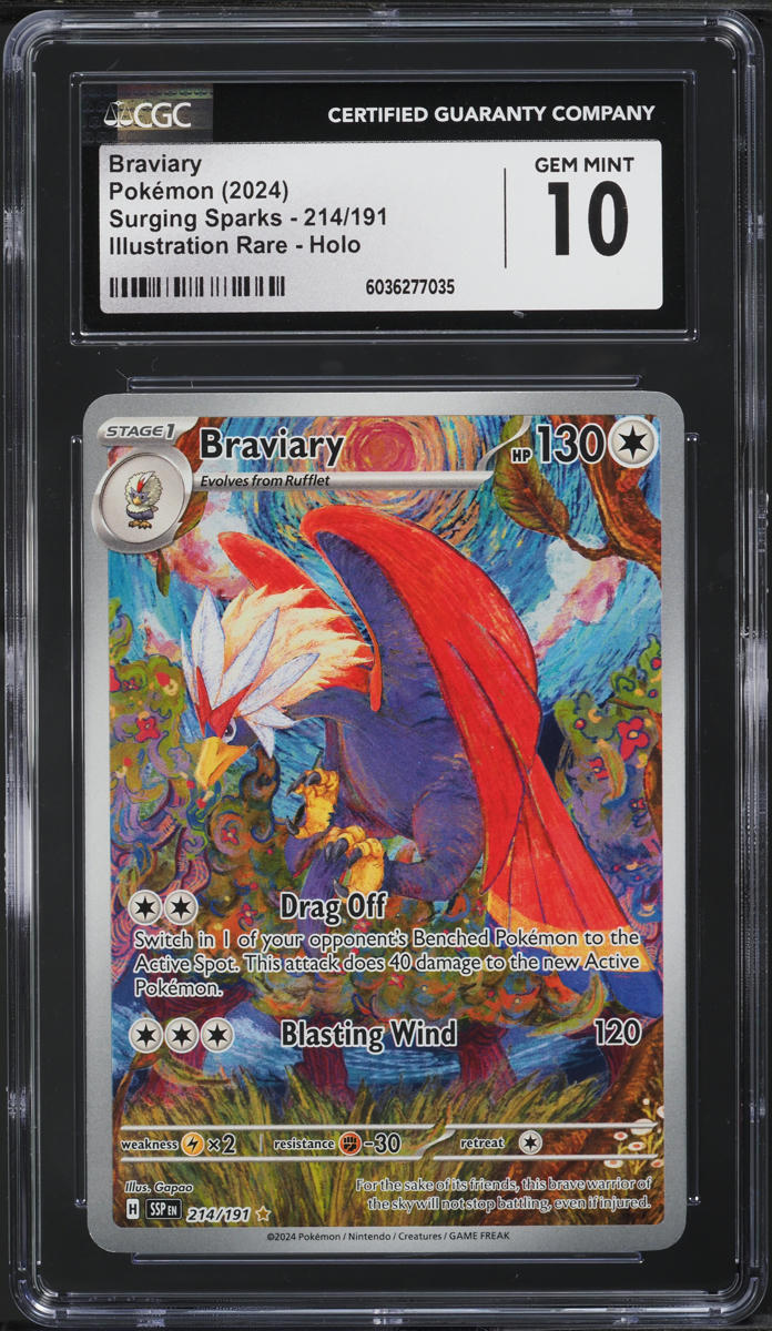 2024 Pokemon Scarlet & Violet Surging Sparks IR Braviary #214 CGC 10 GEM MINT