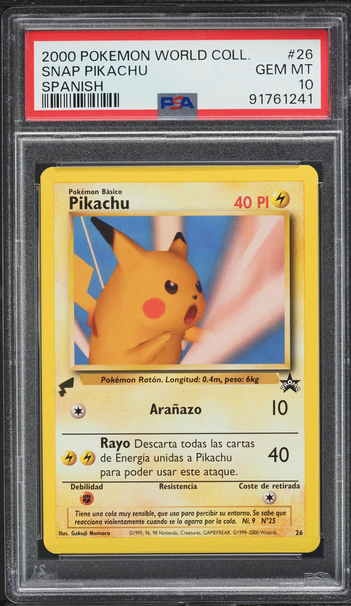 2000 Pokemon Spanish World Collection Snap Pikachu #26 PSA 10 GEM MINT