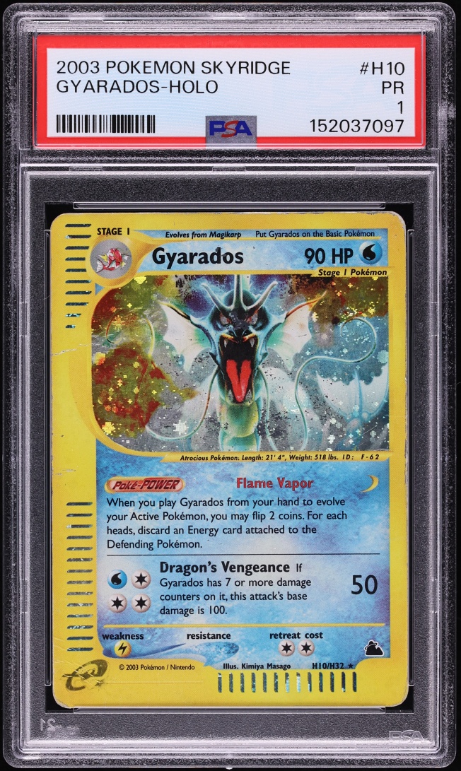 2003 Pokemon Skyridge Holo Gyarados #H10 PSA 1 PR