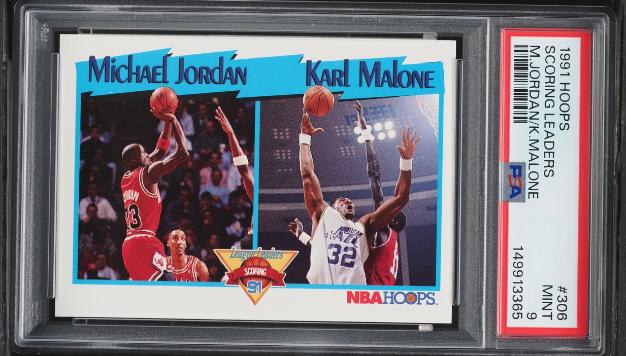 1991 Hoops Michael Jordan Karl Malone #306 PSA 9 MINT