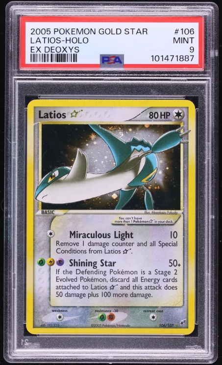 2005 Pokemon EX Deoxys Holo Latios Gold Star #106 PSA 9 MINT