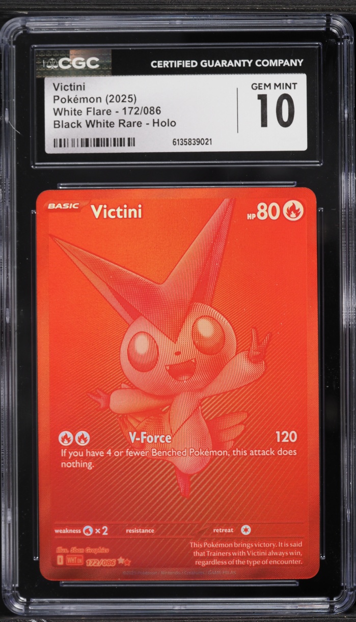 2025 Pokemon Scarlet & Violet White Flare BWR Victini #172 CGC 10 GEM MINT